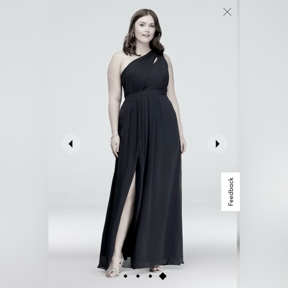 David’s Bridal Crepe One-Shoulder Gown